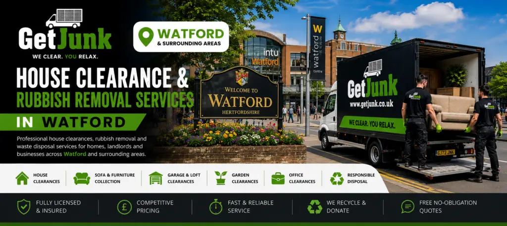 House clearance and rubbish removal services in Watford by Get Junk