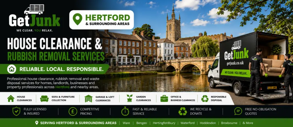 House clearance and rubbish removal services in Hertford by Get Junk