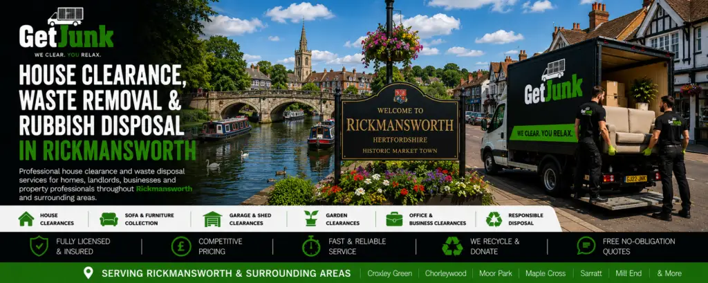 House clearance, waste removal and rubbish disposal services in Rickmansworth by Get Junk